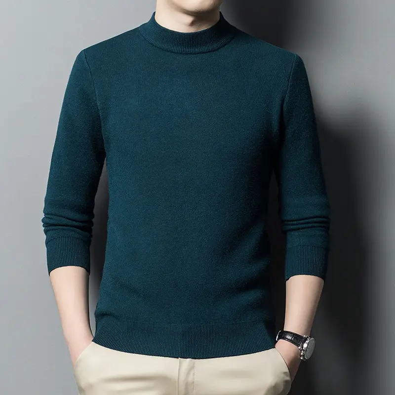 Men's Grey Knitted Sweater with 3/4 Sleeve - Image 5