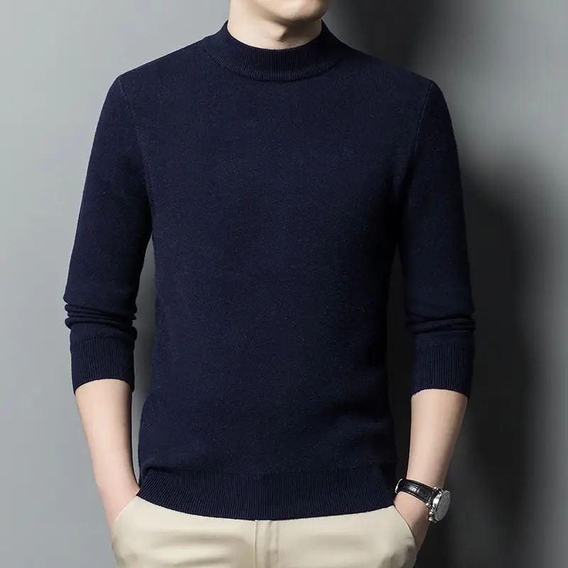 Men's Grey Knitted Sweater with 3/4 Sleeve - Image 6