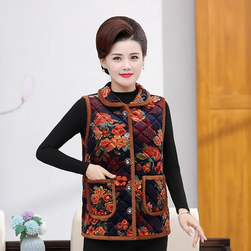 Middle-aged Women Velvet Lapel Vest Winter Warmth - Image 4