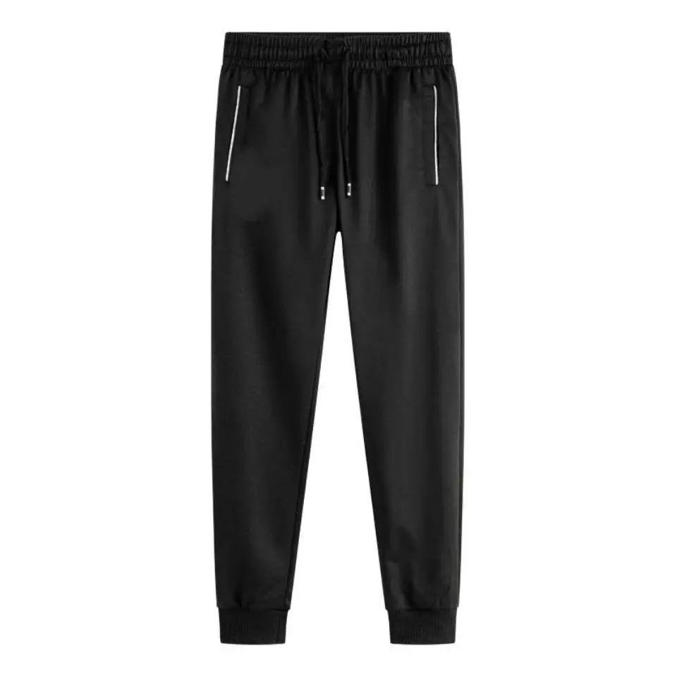 Men Slim Fit Casual Trousers Grey Black Quick Dry - Image 5
