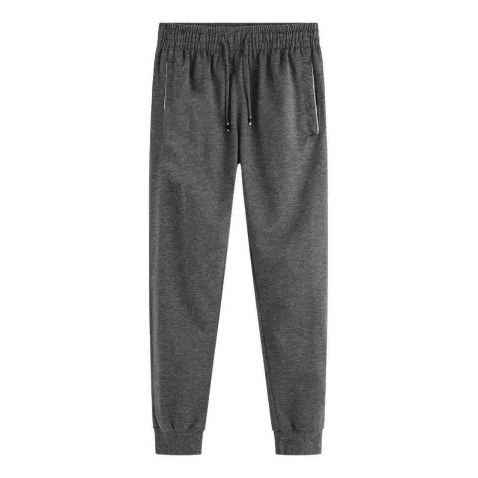Men Slim Fit Casual Trousers Grey Black Quick Dry - Image 8
