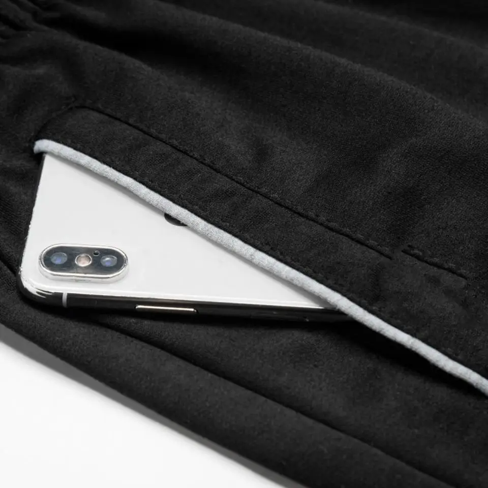 Men Slim Fit Casual Trousers Grey Black Quick Dry — feature 6
