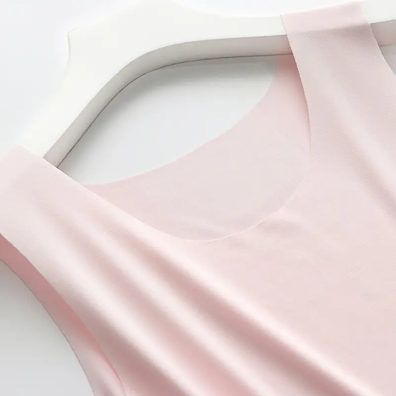 Women's Seamless Ice Silk Tank Top, Summer Thin Camisole, Sleeveless Versatile Top, Trendy and Breathable