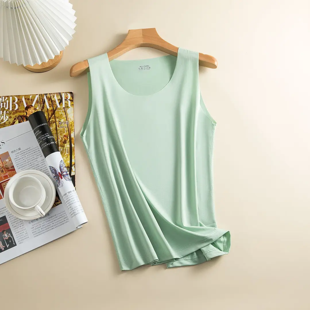 Women's Seamless Ice Silk Tank Top, Summer Thin Camisole, Sleeveless Versatile Top, Trendy and Breathable