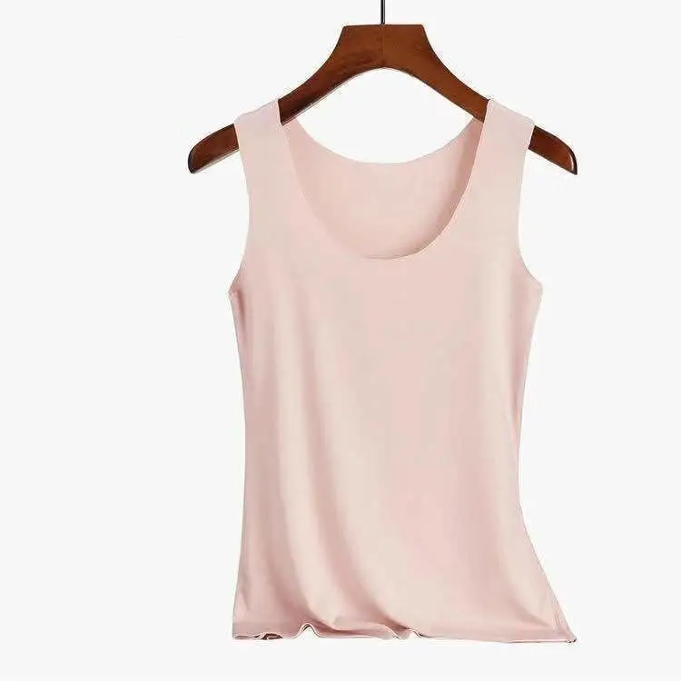 Women's Seamless Ice Silk Tank Top, Summer Thin Camisole, Sleeveless Versatile Top, Trendy and Breathable