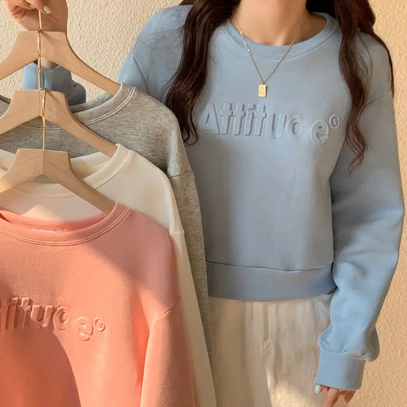 White Long Sleeve Korean Style Women's Sweater - Image 6