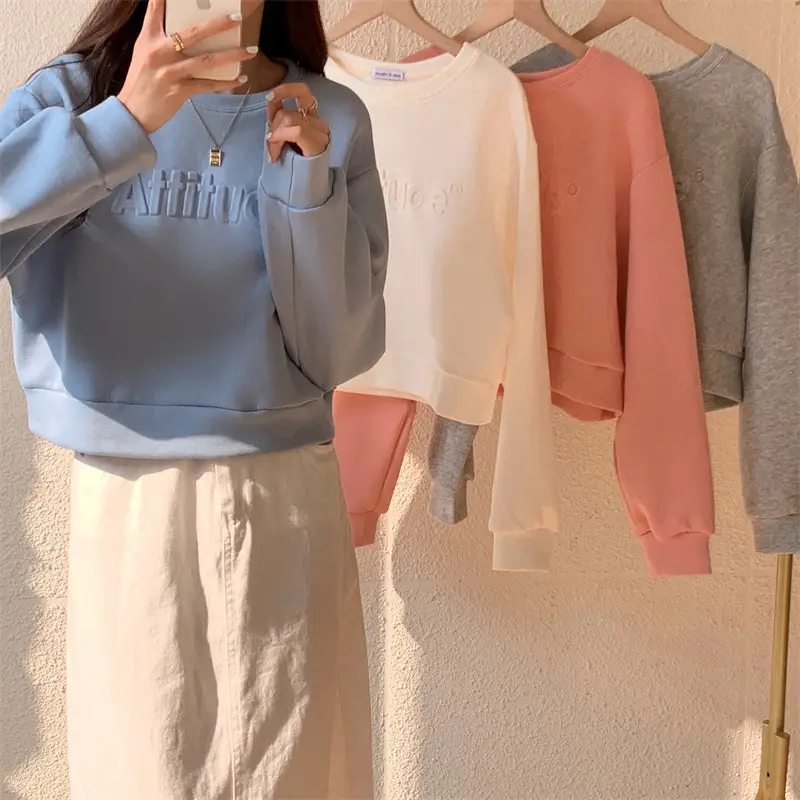 White Long Sleeve Korean Style Women's Sweater — feature 10