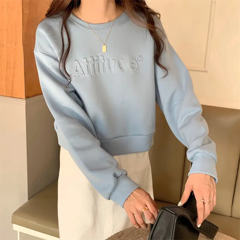 White Long Sleeve Korean Style Women's Sweater — feature 13