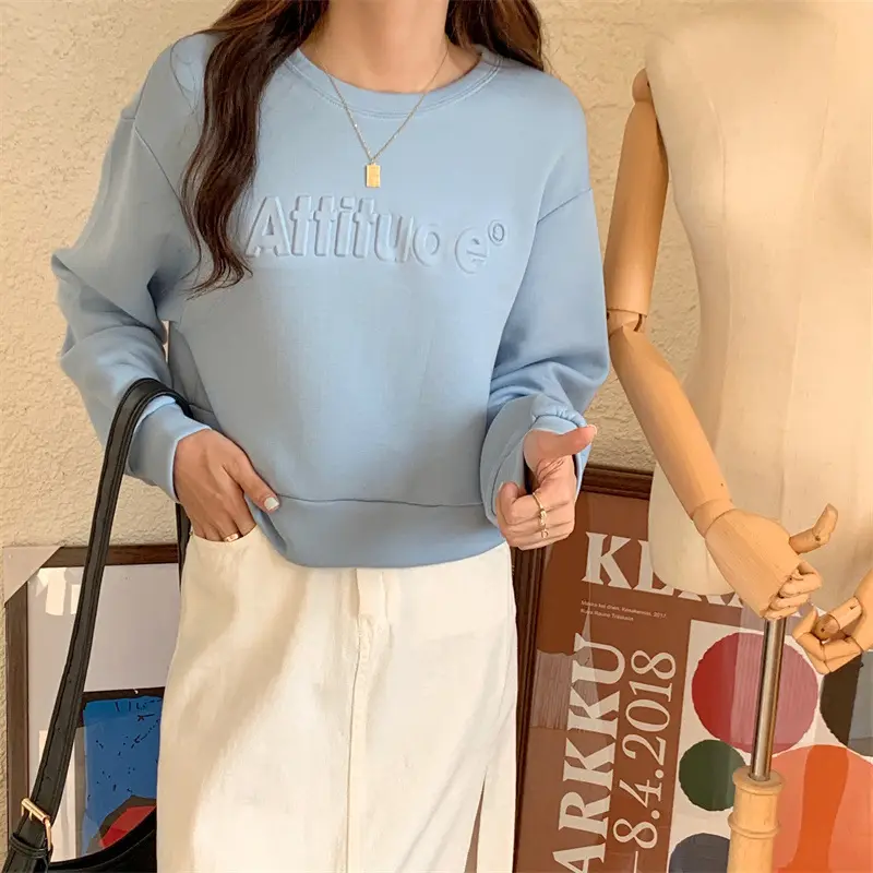 White Long Sleeve Korean Style Women's Sweater — feature 17