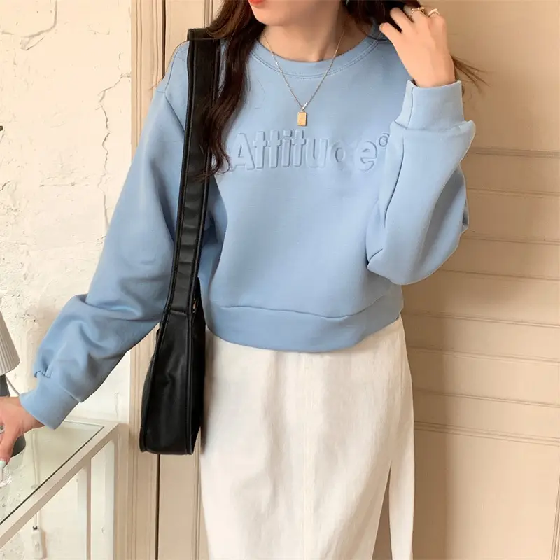 White Long Sleeve Korean Style Women's Sweater — feature 18