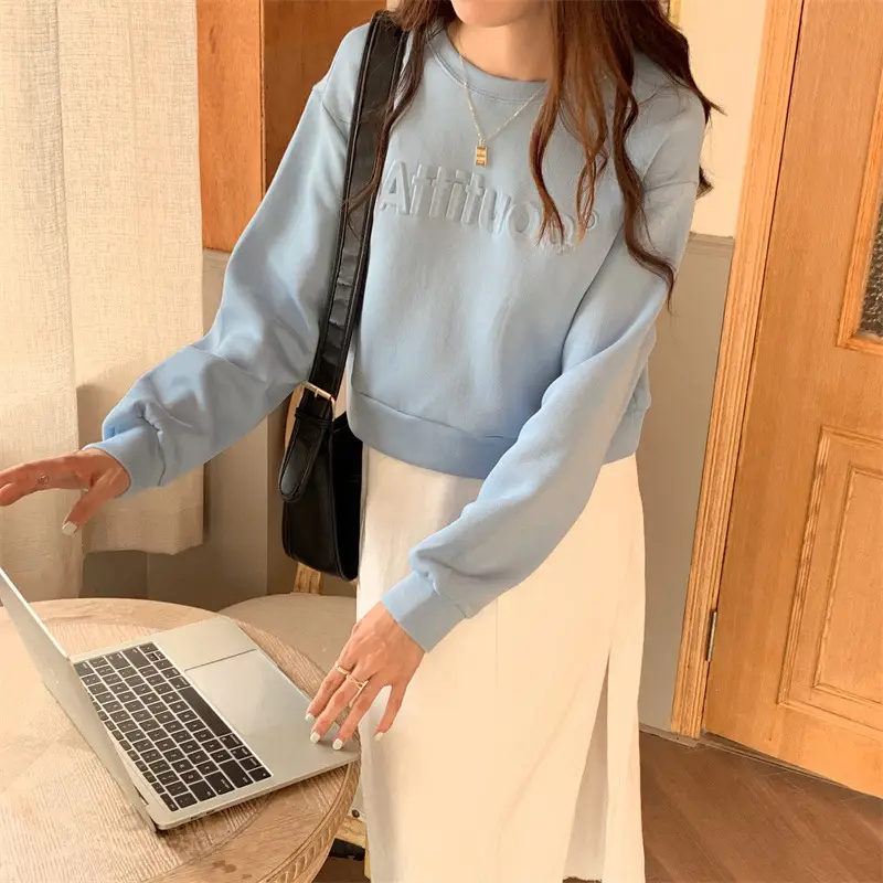White Long Sleeve Korean Style Women's Sweater — feature 19