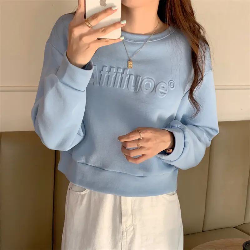 White Long Sleeve Korean Style Women's Sweater — feature 21