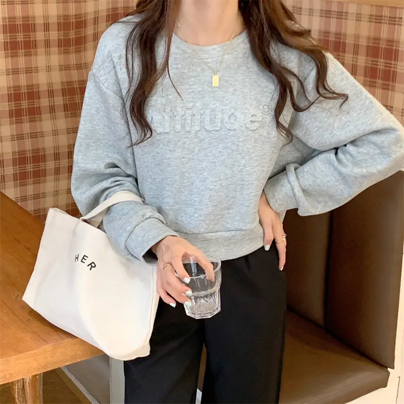White Long Sleeve Korean Style Women's Sweater — feature 44