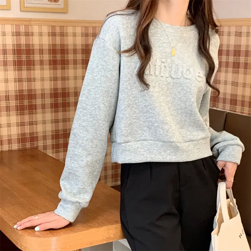 White Long Sleeve Korean Style Women's Sweater — feature 45