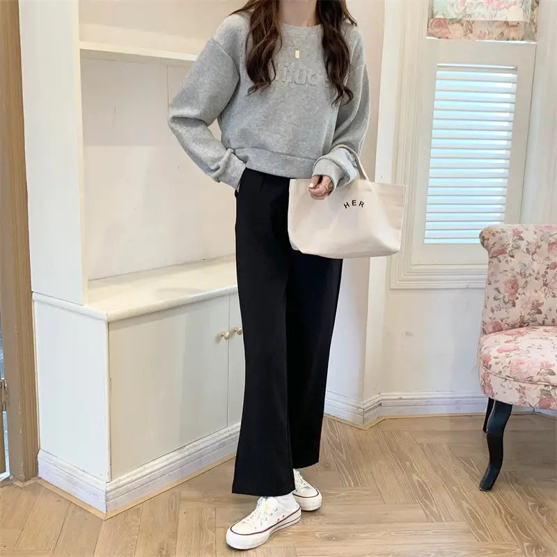 White Long Sleeve Korean Style Women's Sweater — feature 46