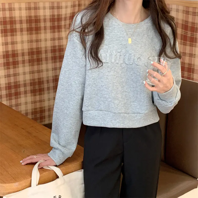White Long Sleeve Korean Style Women's Sweater — feature 47