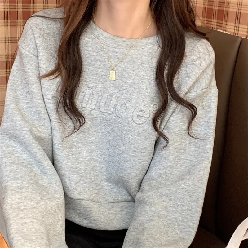 White Long Sleeve Korean Style Women's Sweater — feature 48