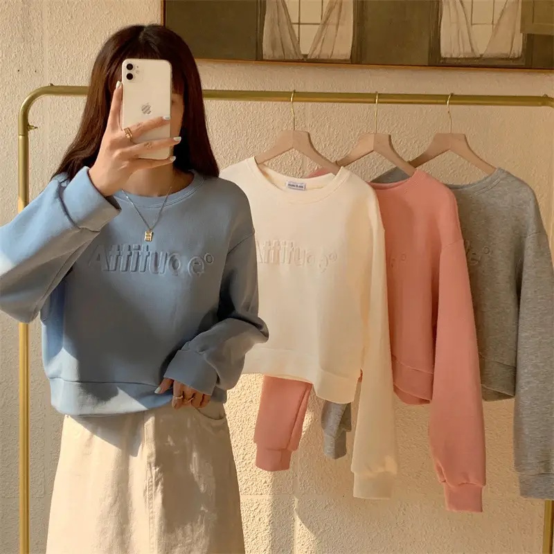 White Long Sleeve Korean Style Women's Sweater — feature 5