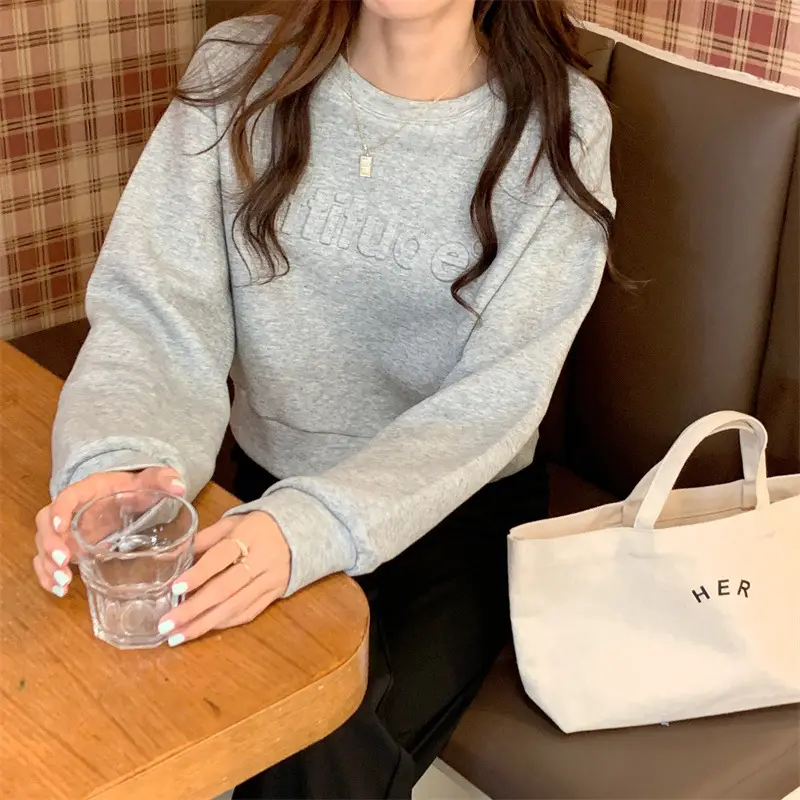 White Long Sleeve Korean Style Women's Sweater — feature 50