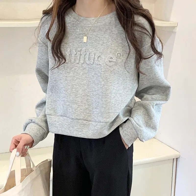 White Long Sleeve Korean Style Women's Sweater - Image 3