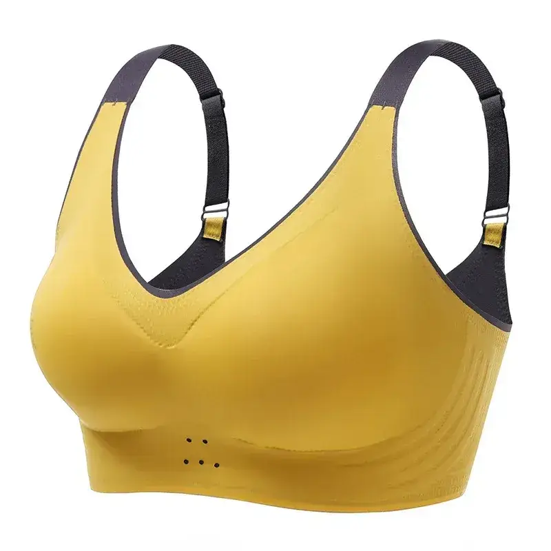 Women's Green Push-Up Seamless Yoga Bra Large