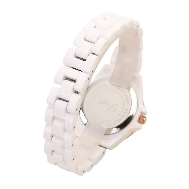 Classic White Ceramic Women's Quartz Watch with Crystal Dial - Image 7
