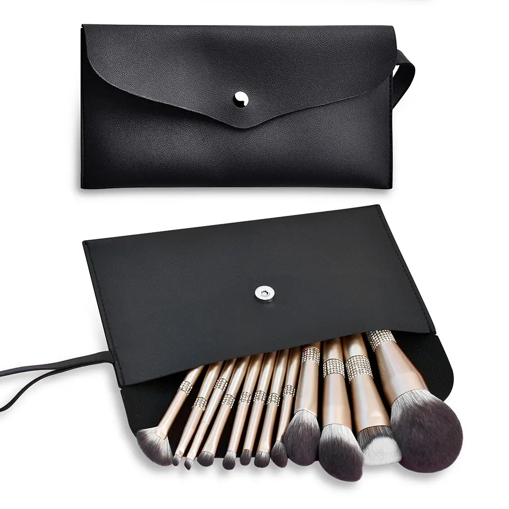 12 champagne gold + black magnetic buckle bag