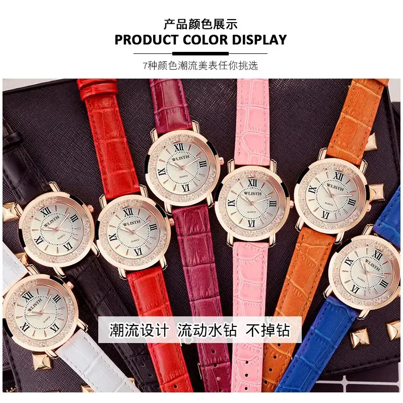 Ladies Swiss Quartz Watch Rose Gold White Leather Band - Image 7
