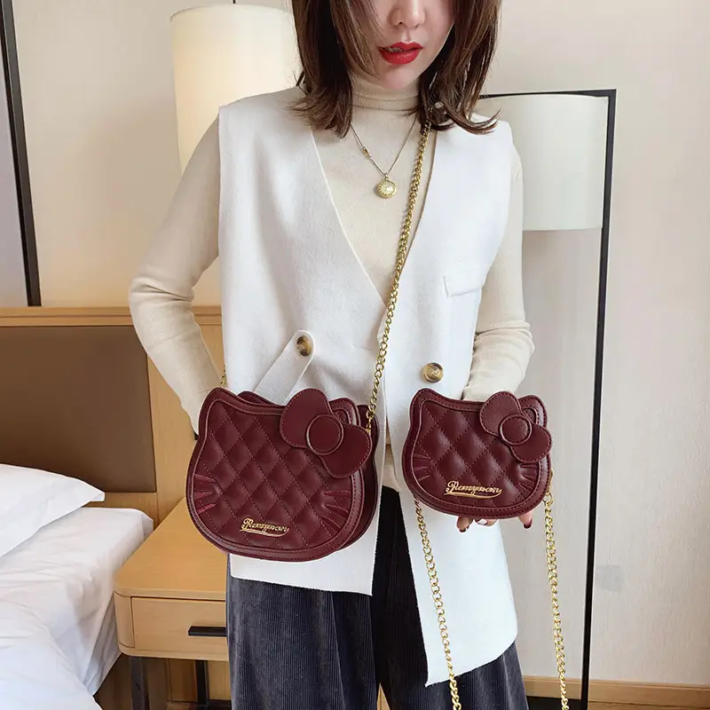 Pink Quilted Chain Crossbody Bag for Women - Image 8