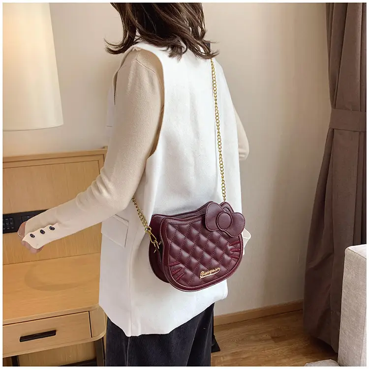 Pink Quilted Chain Crossbody Bag for Women — feature 3