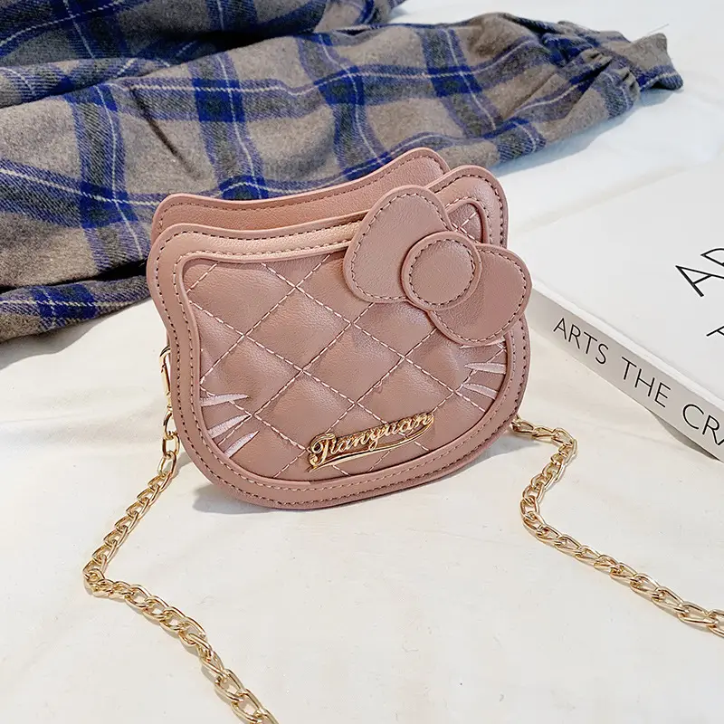 Pink Quilted Chain Crossbody Bag for Women - Image 6