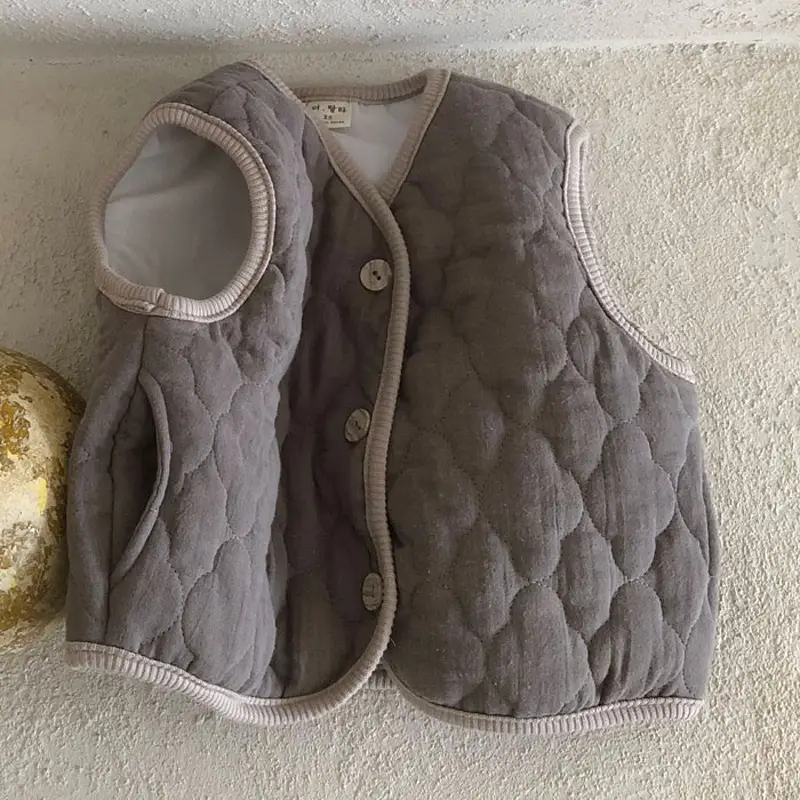 Korean Style Quilted Vest for Baby Girls Winter - Image 2