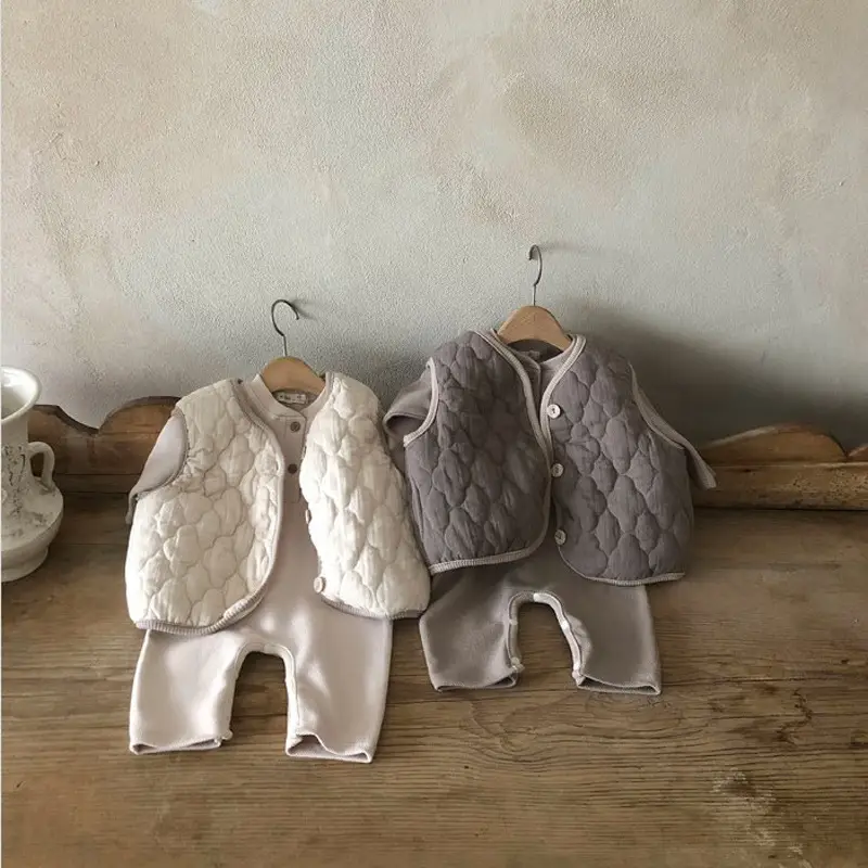Korean Style Quilted Vest for Baby Girls Winter - Image 3