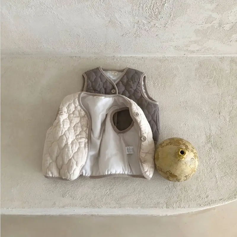 Korean Style Quilted Vest for Baby Girls Winter - Image 4