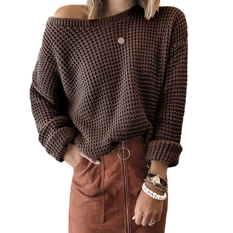 2024 Women's Knitted Long Sleeve Sweater with Loose Collar - Image 9