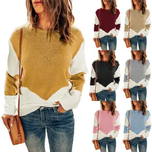 2024 Women's Knitted Long Sleeve Sweater with Loose Collar — feature 3