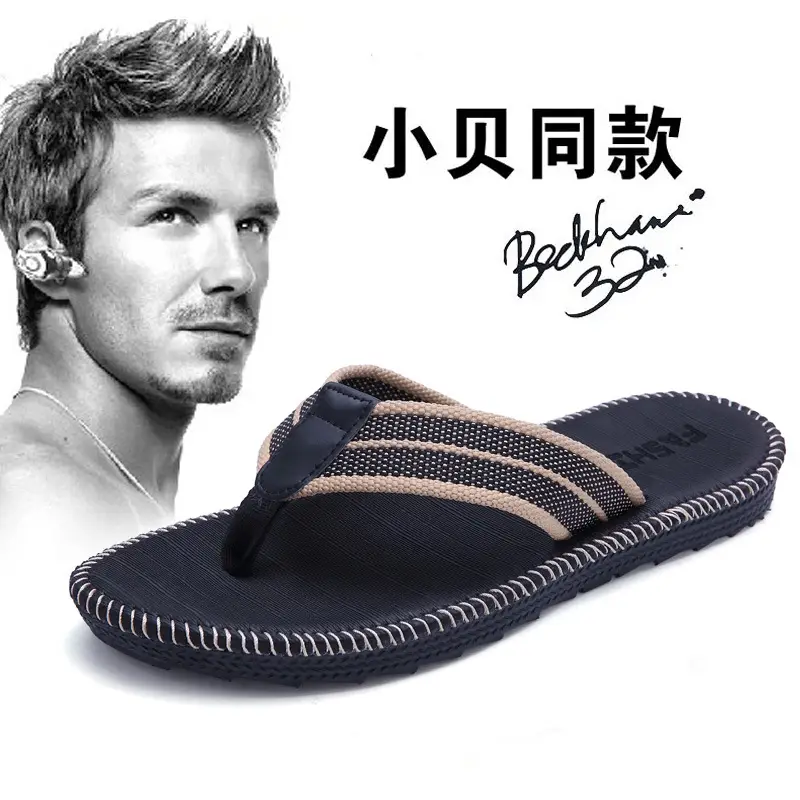 Orange Mesh Flip-Flops for Men Summer Casual Sandals