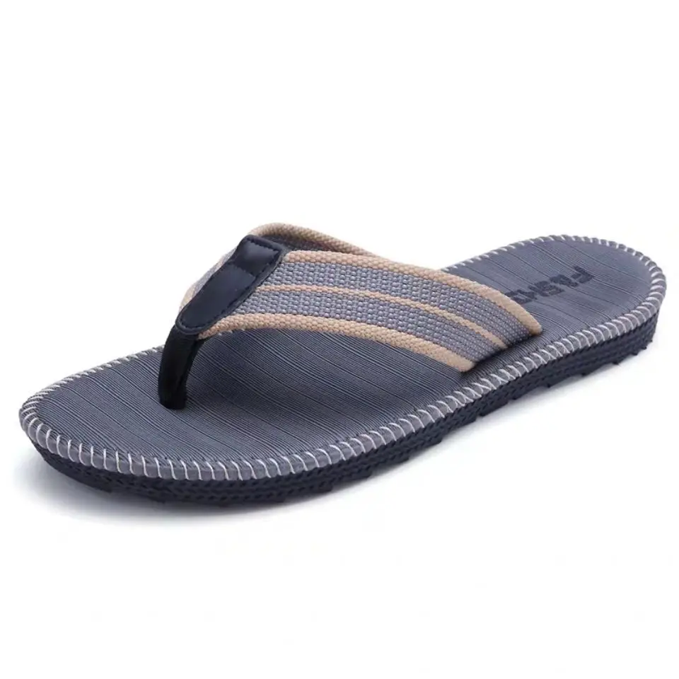 Orange Mesh Flip-Flops for Men Summer Casual Sandals