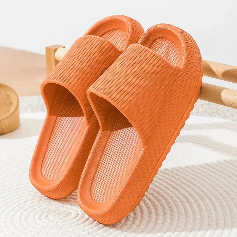 Orange Mesh Flip-Flops for Men Summer Casual Sandals