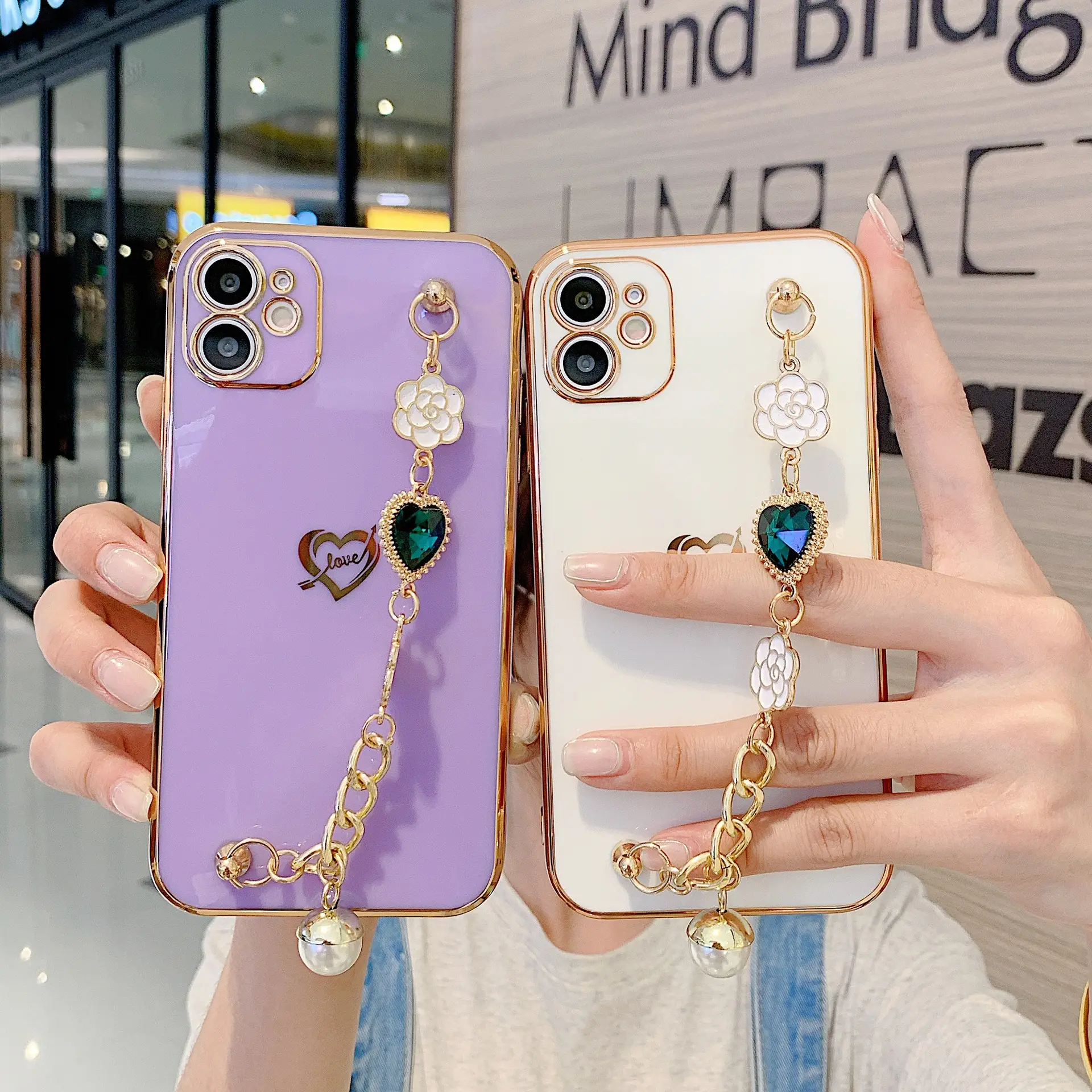 Purple Gold Plated iPhone Case with Love Bracelet - Image 10