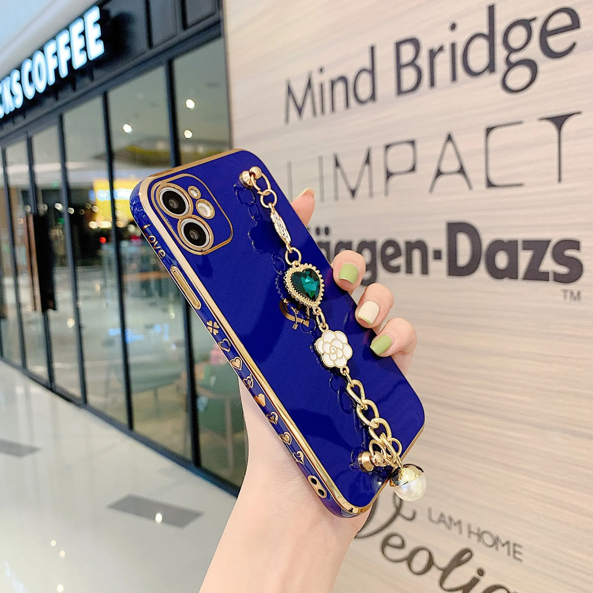 Purple Gold Plated iPhone Case with Love Bracelet - Image 8