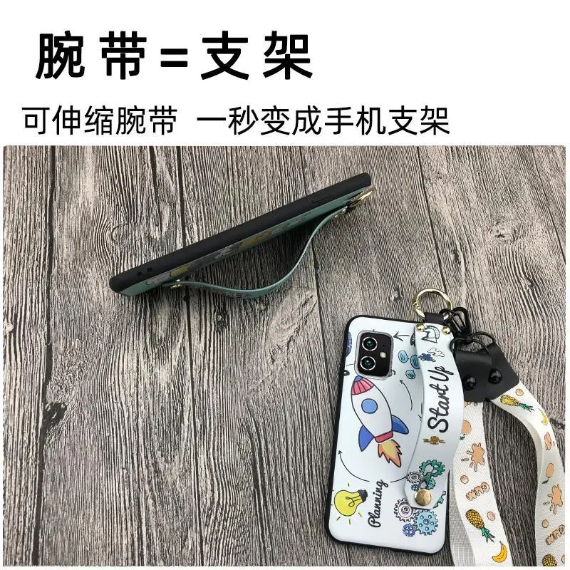 Huawei iPhone Cartoon Protective Case with Wrist Strap
