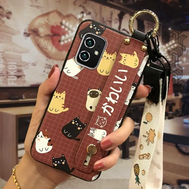 Huawei iPhone Cartoon Protective Case with Wrist Strap