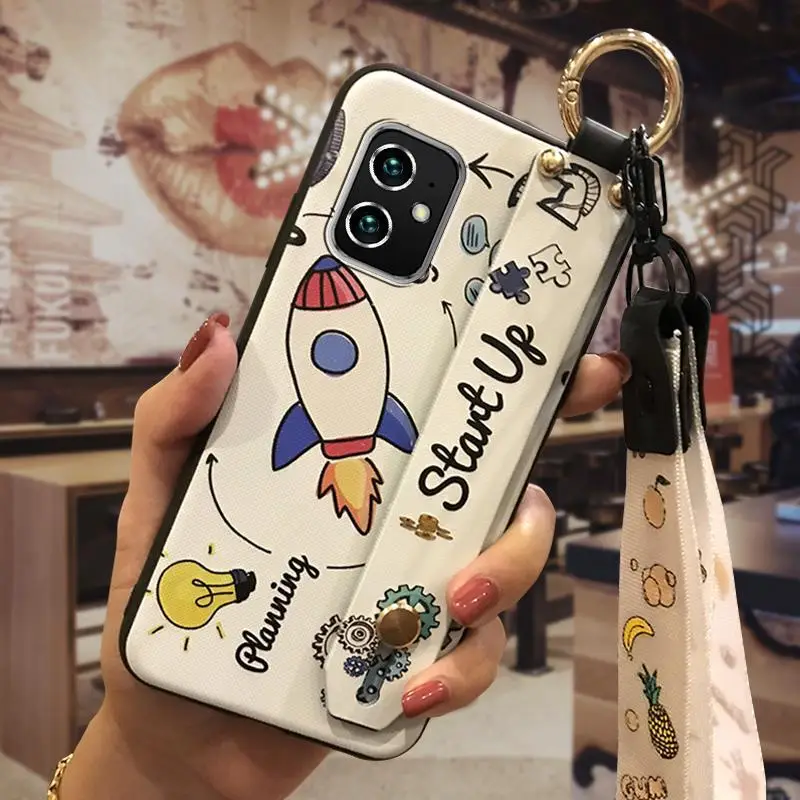Huawei iPhone Cartoon Protective Case with Wrist Strap
