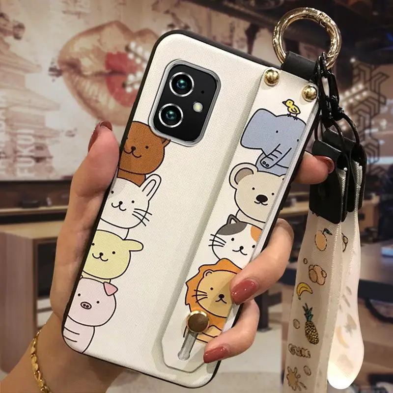 Huawei iPhone Cartoon Protective Case with Wrist Strap