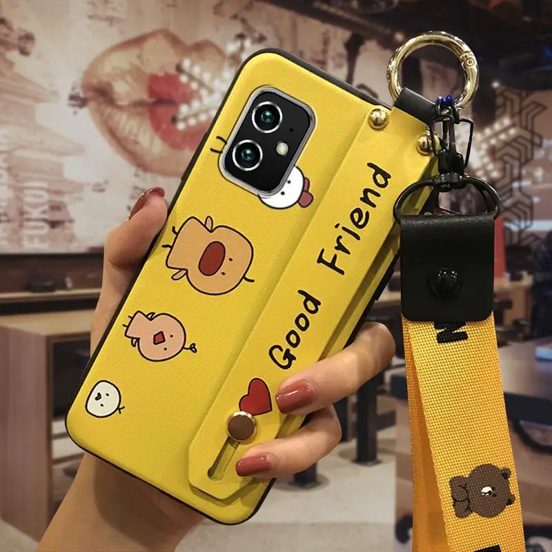 Huawei iPhone Cartoon Protective Case with Wrist Strap