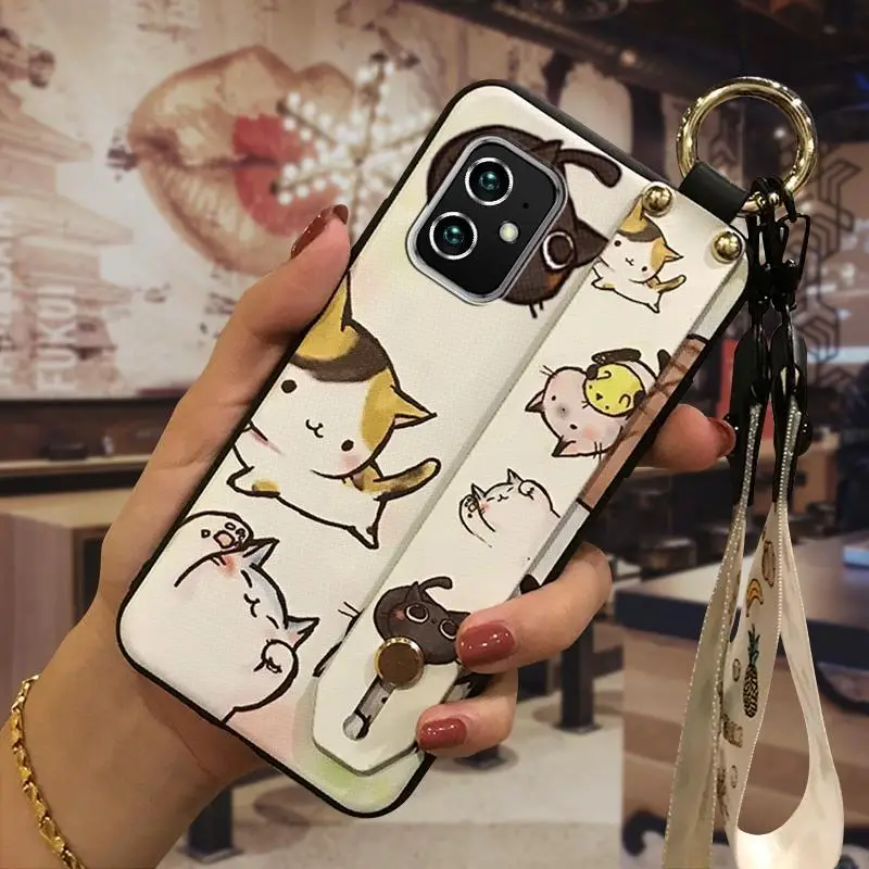 Huawei iPhone Cartoon Protective Case with Wrist Strap