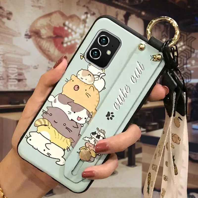 Huawei iPhone Cartoon Protective Case with Wrist Strap