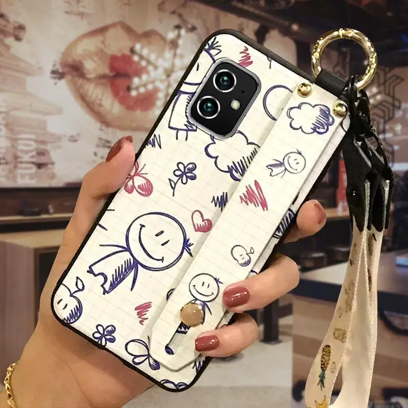 Huawei iPhone Cartoon Protective Case with Wrist Strap