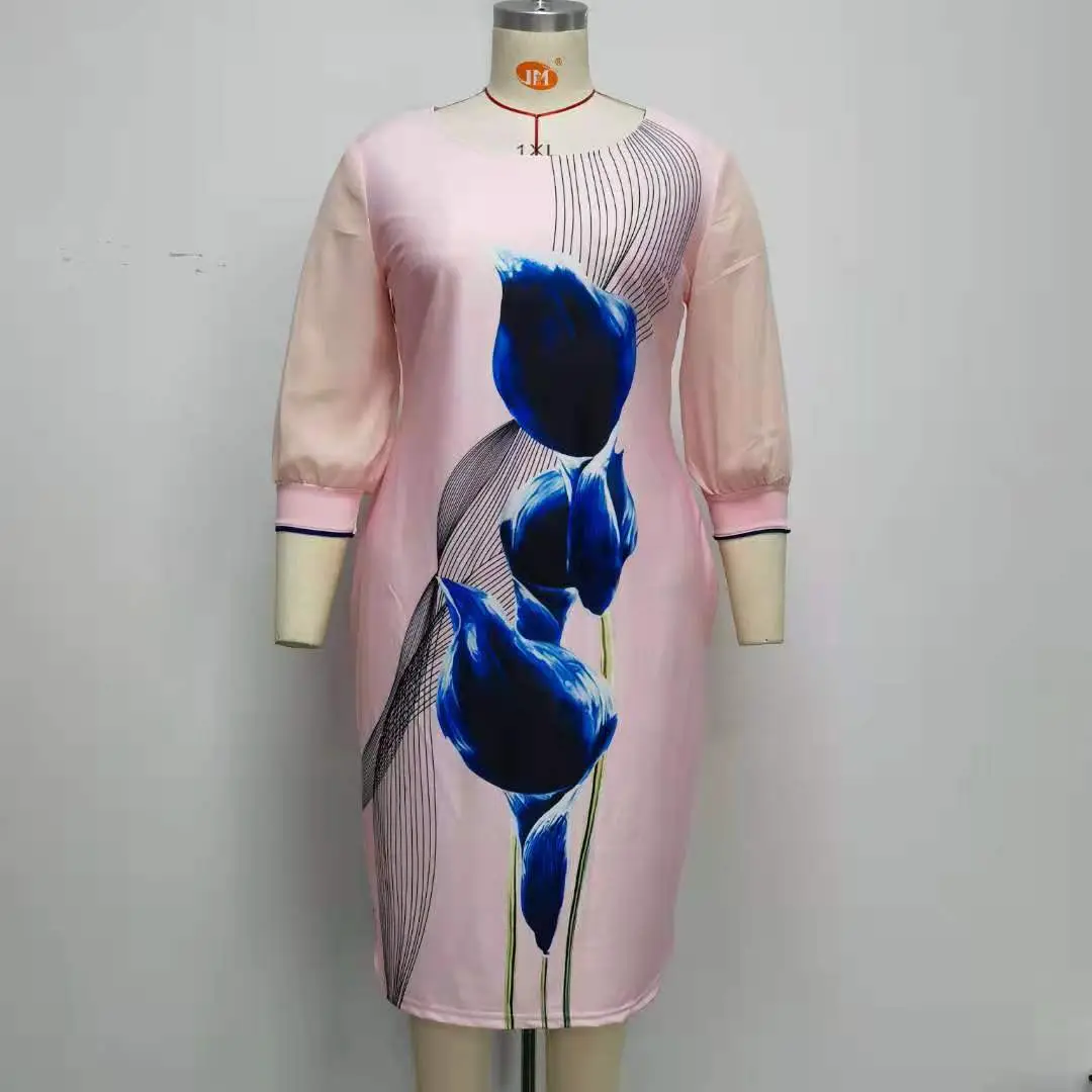 Printed Seven-Sleeve Dress for 6XL Women - Image 6